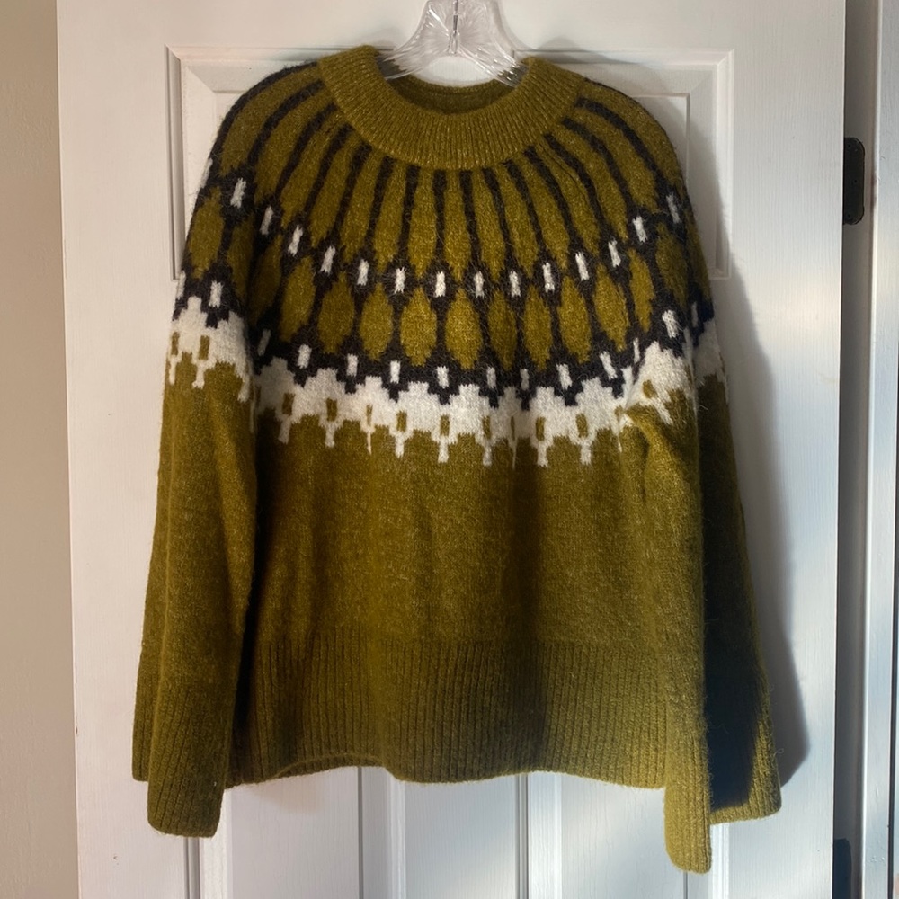 Banana Republic, wool sweater, Fair-Isle, women SIZE L